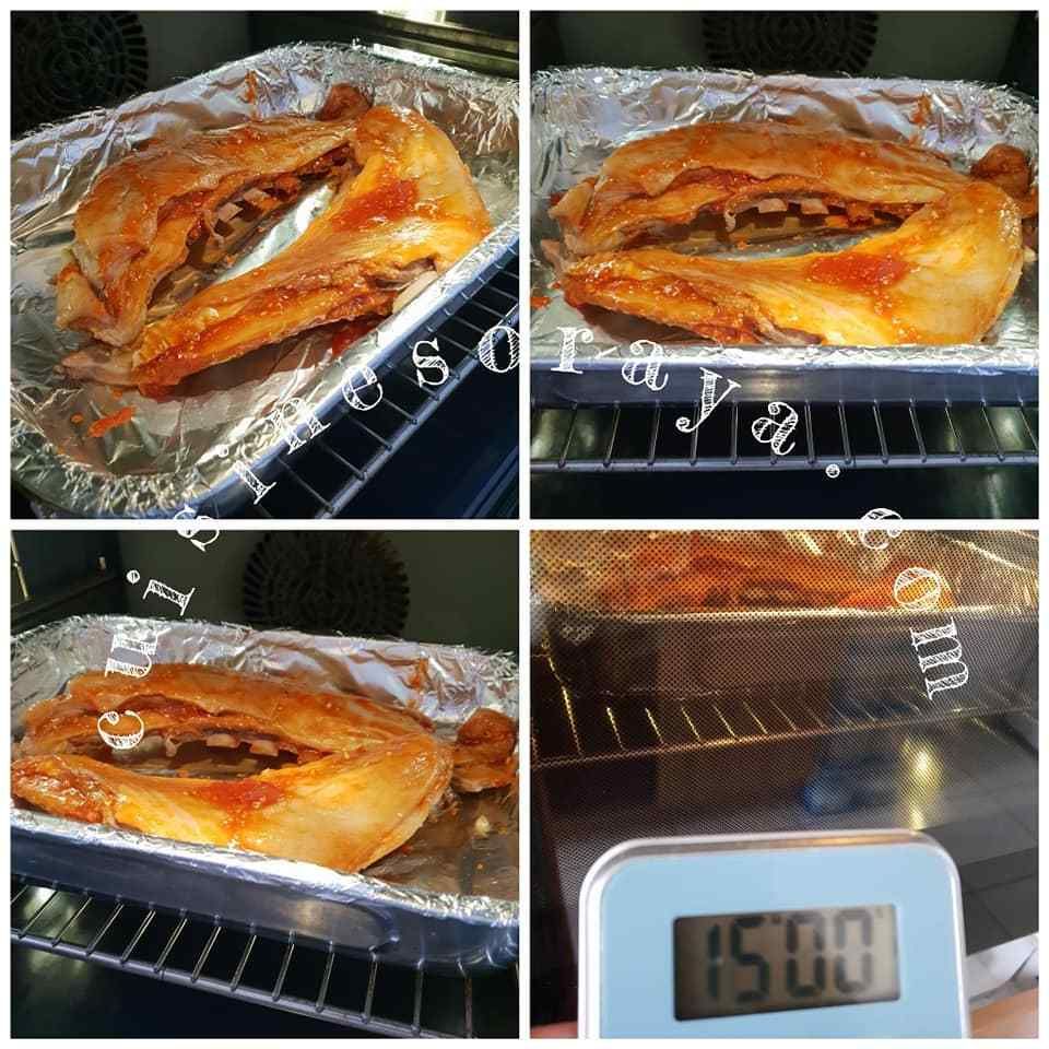 Poitrine d'agneau grillé fondante sauce aigre douce piquante